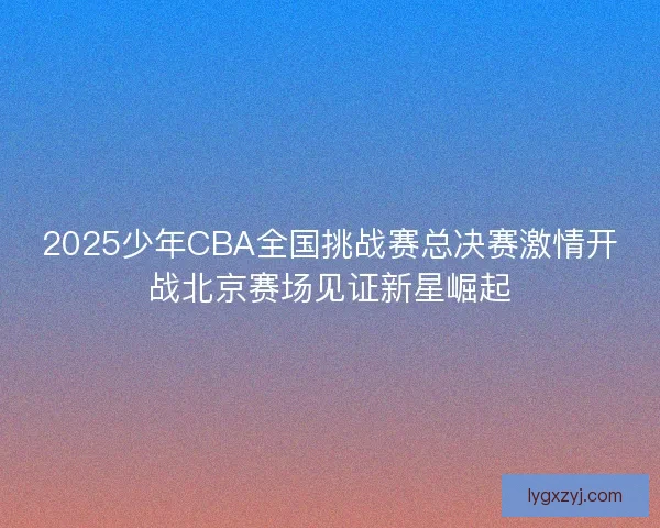 2025少年CBA全国挑战赛总决赛激情开战北京赛场见证新星崛起